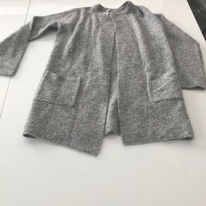 Reserved wool blend open Cardigan
